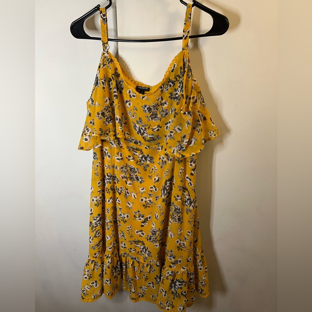 Torrid Floral Cold Shoulder Mini Dress